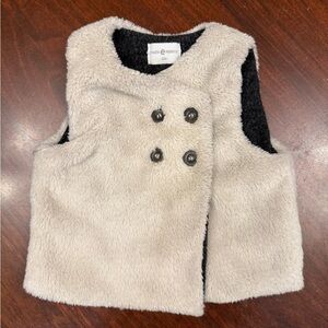 Faux Fur Reversible Kids Vest - Cream